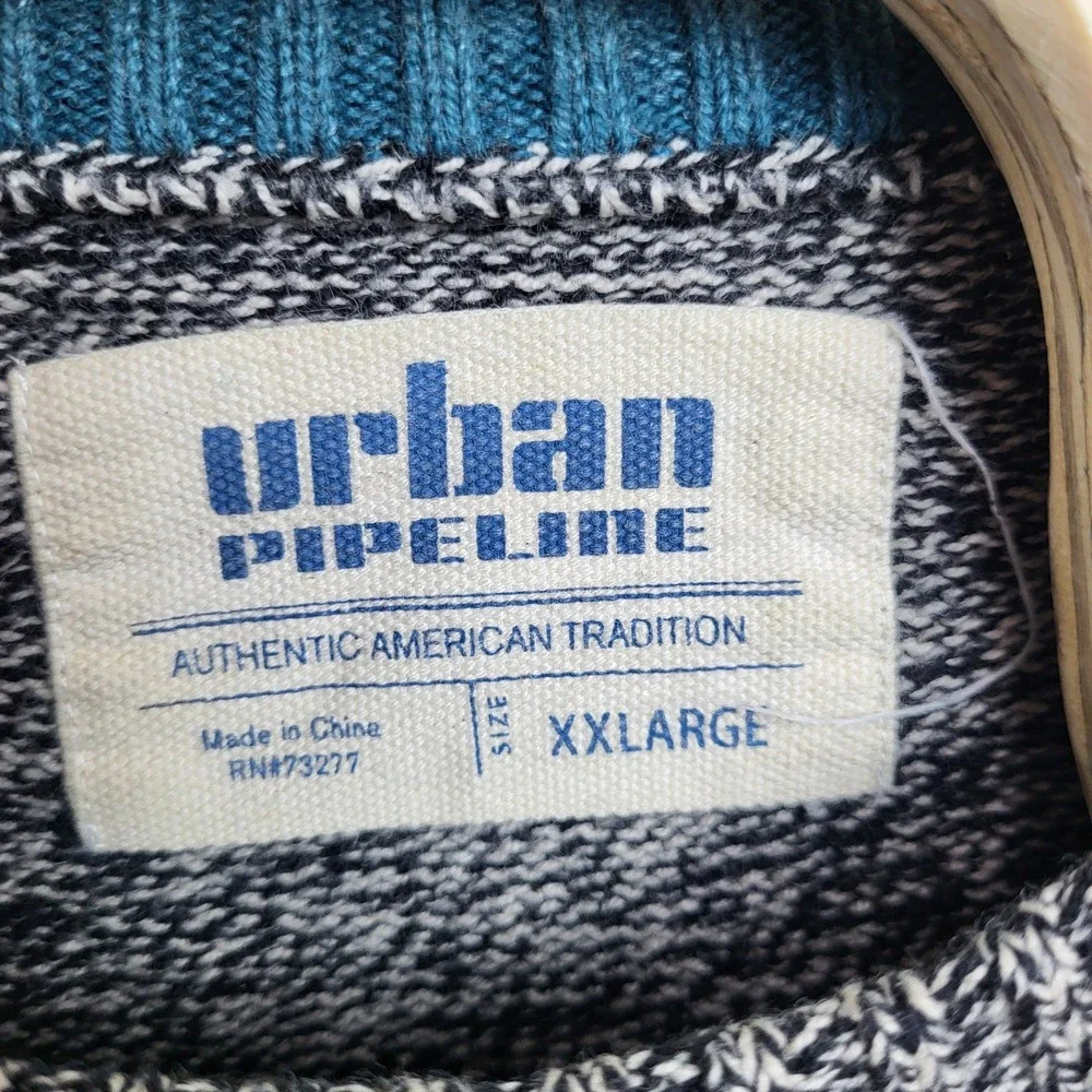 Urban Pipeline Men's XXL‎ Fair Isle Pattern Knit Sweater Blue Gray Long Sleeve